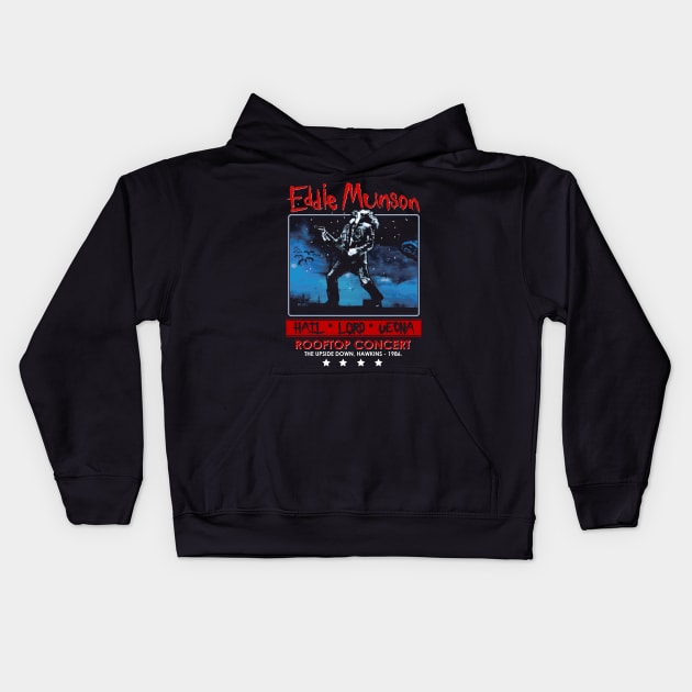 Eddie Munson's Rooftop Concert Kids Hoodie by NerdShizzle